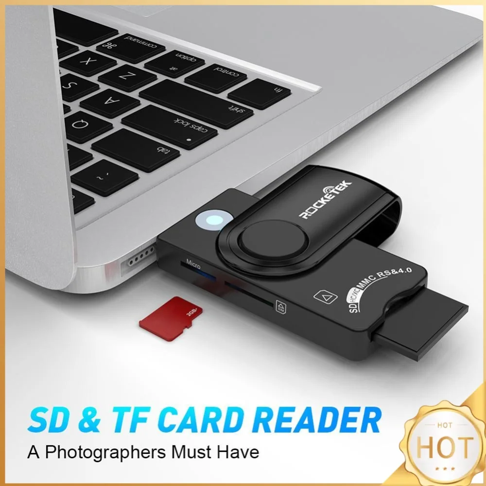 Rocketek CR310 USB 2.0 Smart External Card Reader SIM Memory Card Reader Adapter