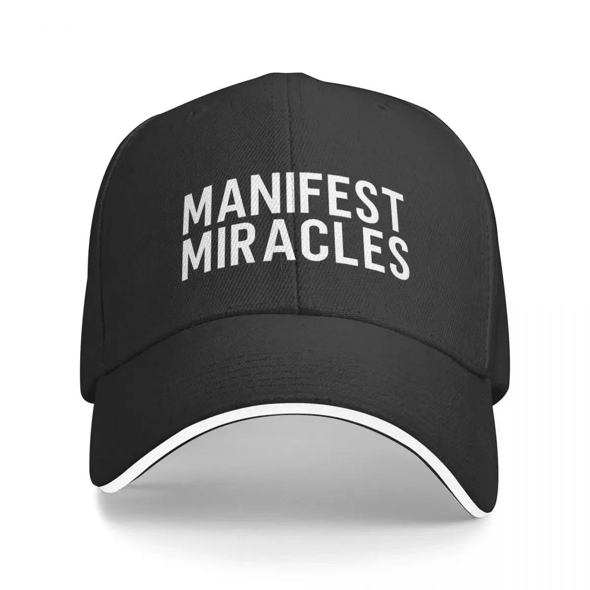 Manifest Miracles Simple Black and White Baseball Cap Hat Beach Anime Hat sun hat Anime Hats Woman Men's