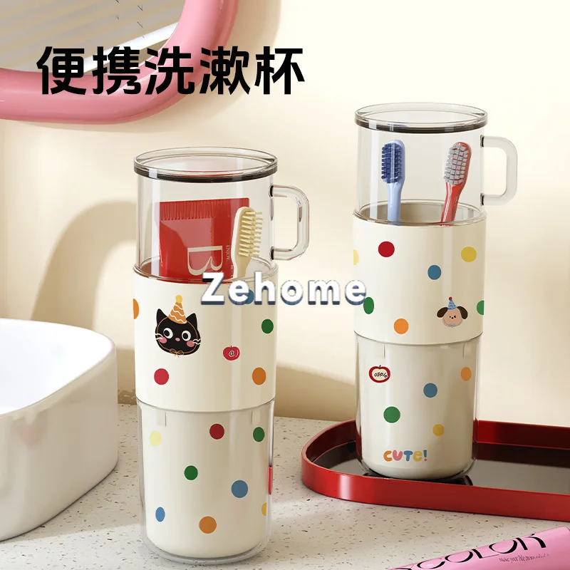 Travel Wash Cup Toothbrush Toothware Cup Travel Wash Set Portable Mouthwash Cup 3 in 1 Toothpaste Storage Box