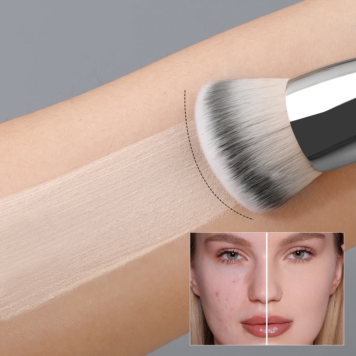 1/3 Uds. Brocha correctora para base, brochas para colorete de contorno Premium, brocha de Maquillaje facial densa impecable debajo de los ojos para mezclar