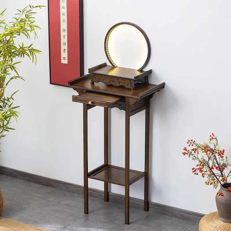 Buddhist Offering Table Household Incense Holder for Guanyin Buddha Statue Wealth God Shrine Cabinet Altar Platform Home