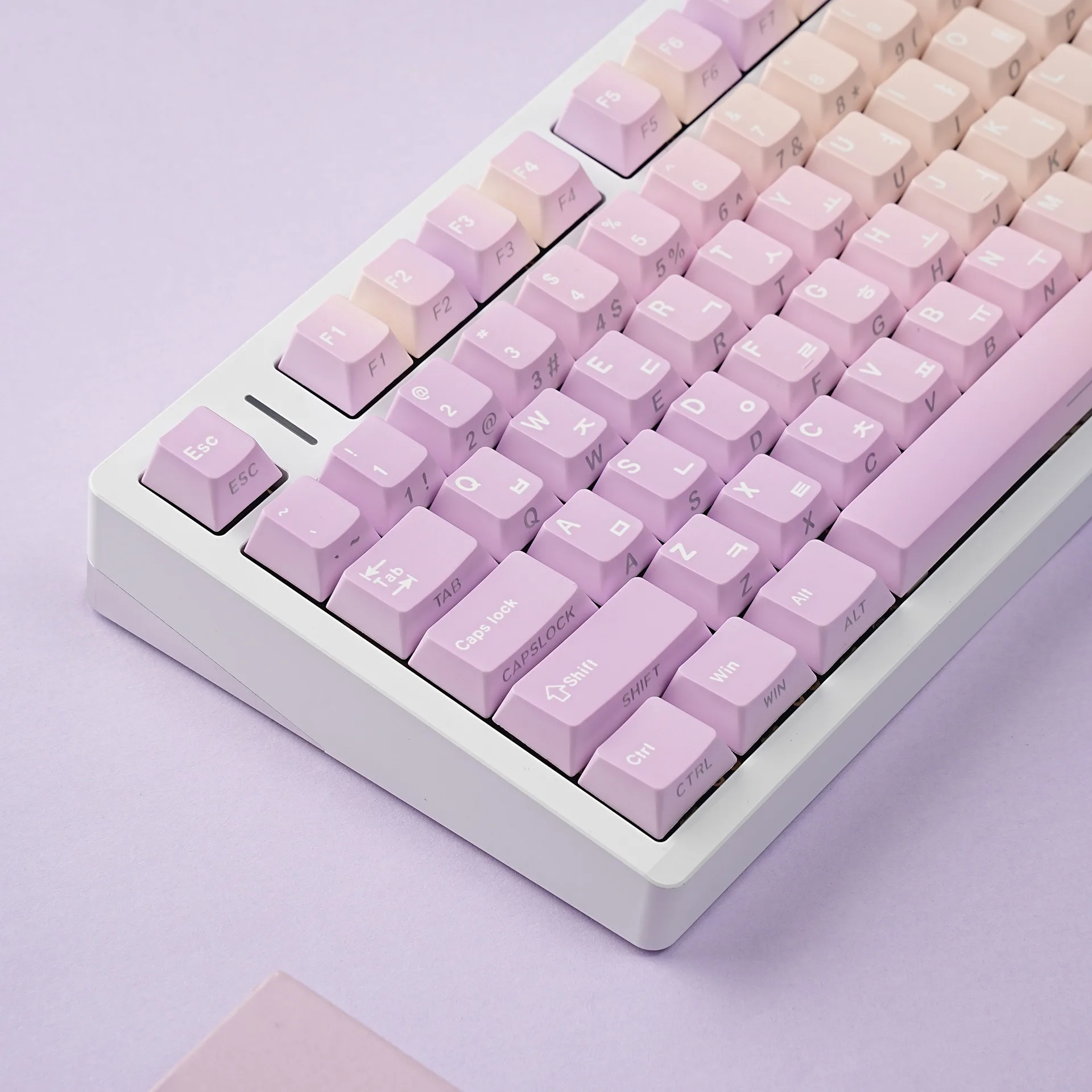 Teclado mecánico con teclas PBT translúcidas grabadas, diseño de té de taro, juego completo original, compatible con idiomas francés, alemán, coreano occidental, ruso.