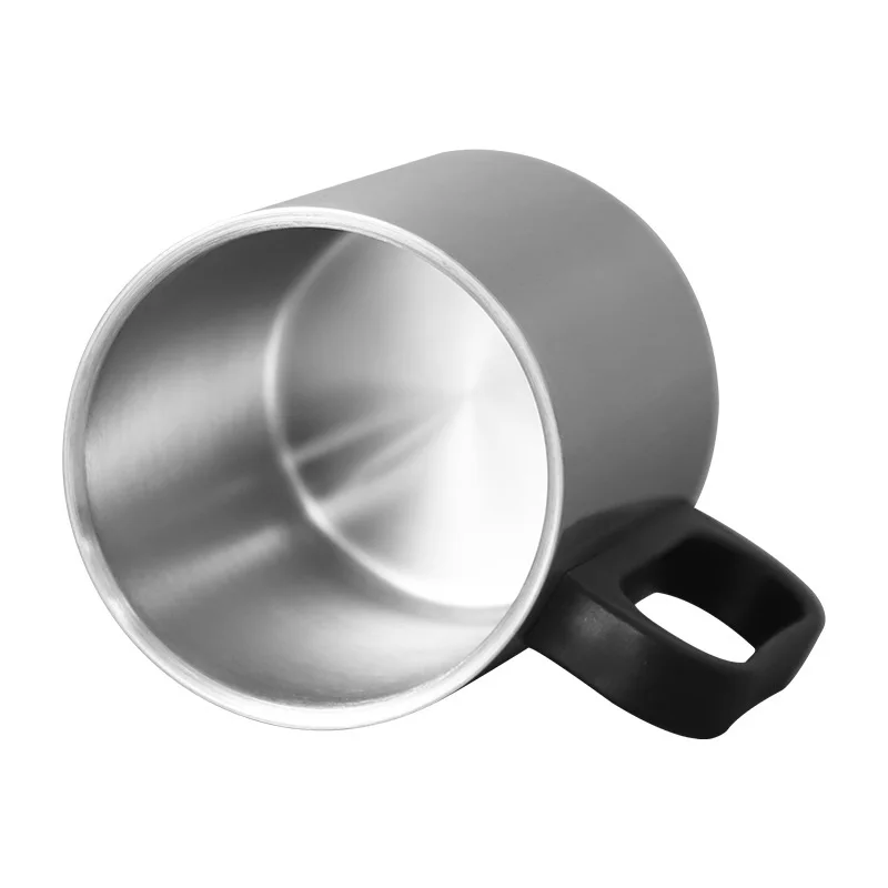 Outdoor Cup Sublimed Blank Stainless Steel Coffee Cup With Lid Handle Double-decker Camping Cup Metal Advertising Mugs