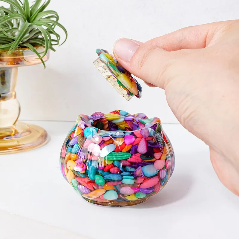 Desktop Storage Crystal Spiritual Bowl - Resin Repair Stone, Used for Meditation, Energy Cleaning, and Home Decoration