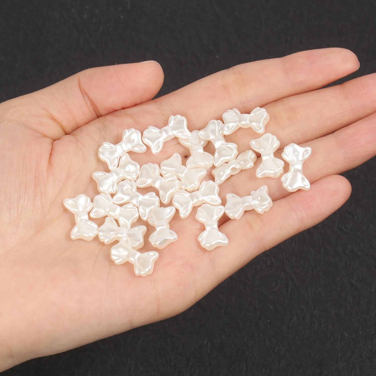 50/100pcs 15x9x4mm ABS Pearl Bowknot Bow Tie Acrylic Spacer Loose Beads Charms For DIY Jewelry Making Finding Accessories