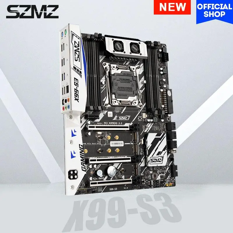 

New SZMZ X99 S3 Gaming Motherboard LGA2011 V3 Support Intel XEON E5 DDR4 ECC REG Memory NVME USB3.0 ATX Server Support Turbo