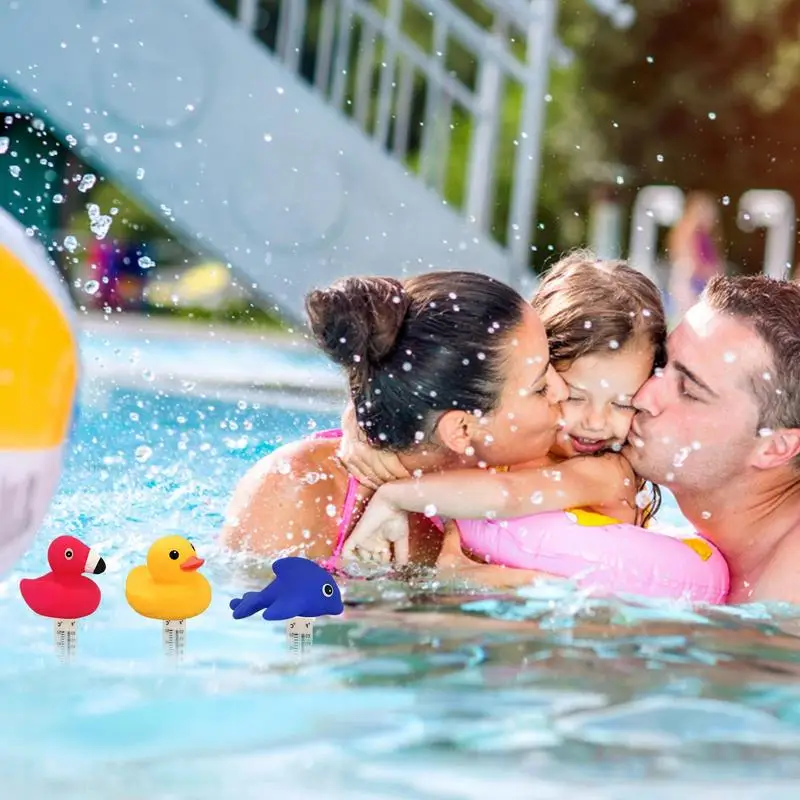 Floating Pool Thermometer Duck Water Thermometer Pool Temp Floater With String Shatter-Resistant Bath Thermometer For Pool