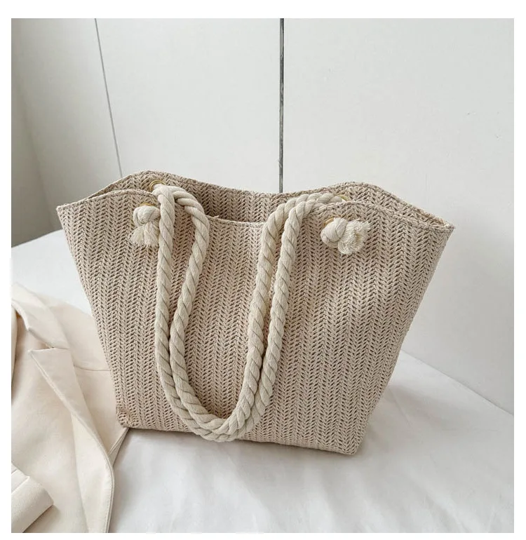 New Trendy Fashionable Grass Large Capacity One Shoulder Tote Bag Small Fresh Armpit Woven Handbag  Women Simplicity Chic