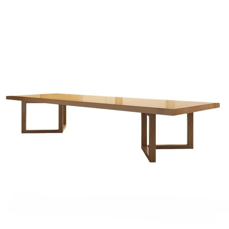 

Nordic solid wood desk multi person meeting table library