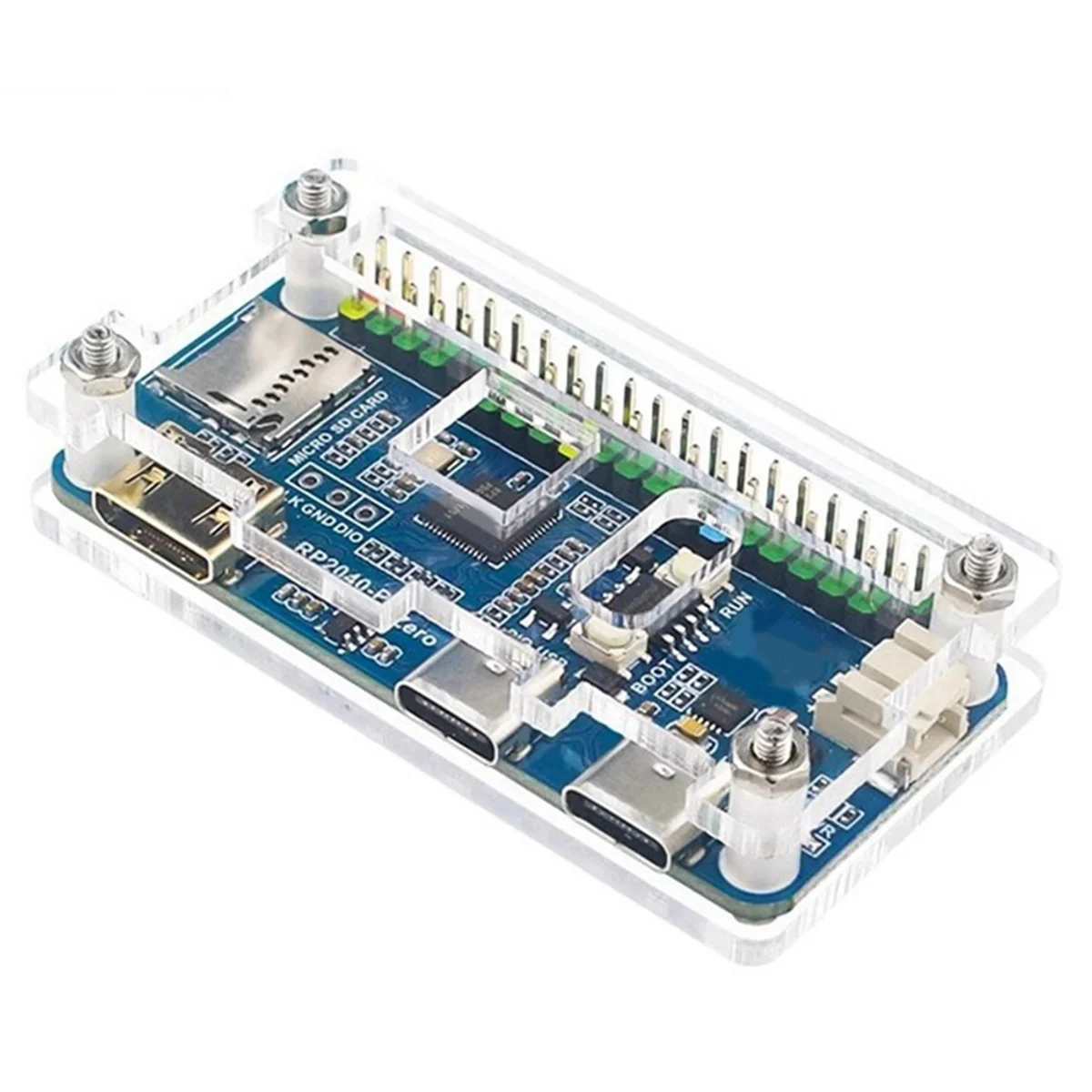 Development Board Protective Acrylic Case, Motherboard Reserved Wiring Port Module, Raspberry Pi Rp2040-Pizero