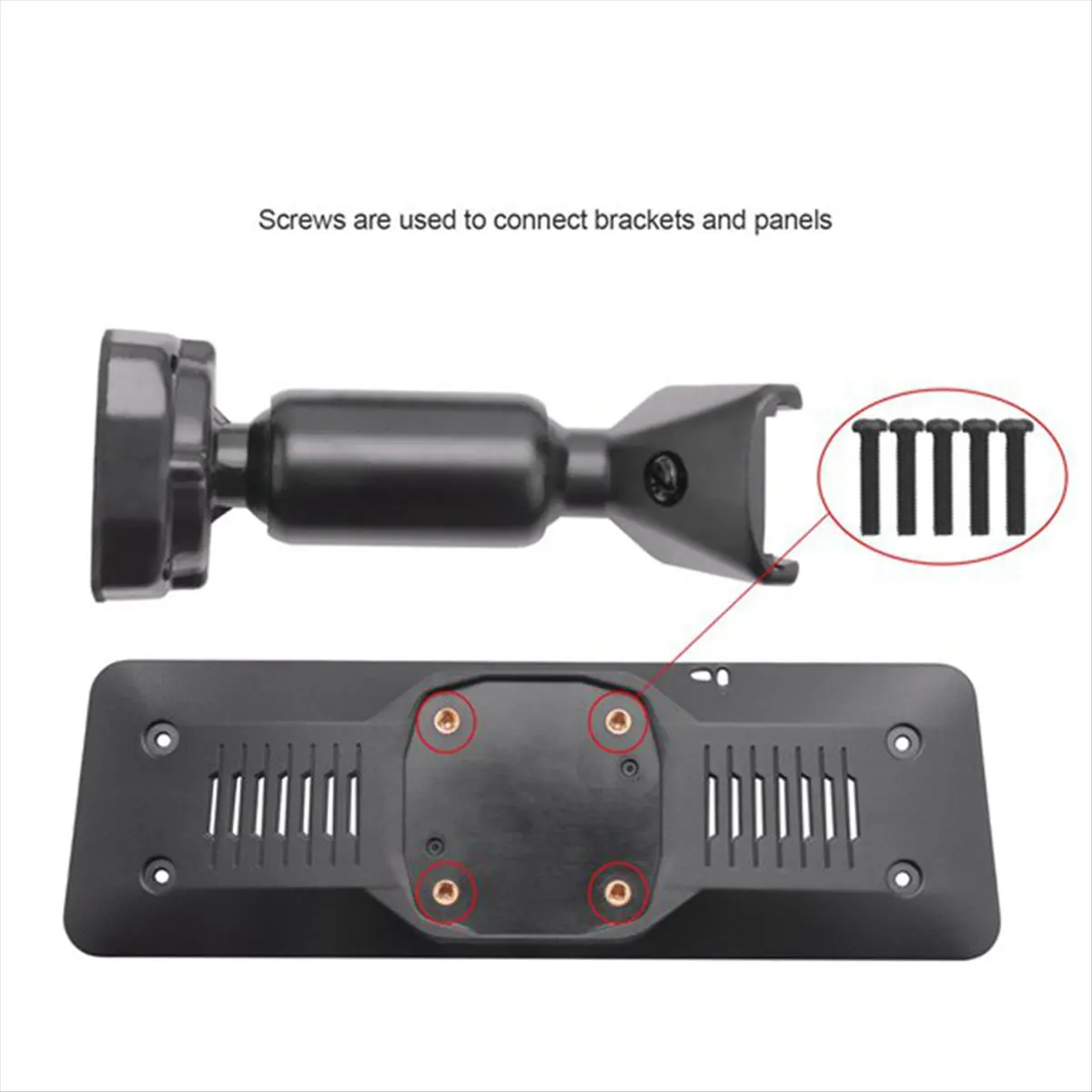 & AT27  Car Rearview Mirror Mounting Bracket with Aluminum ABS Interior Back Plate Panel Bracket for Car DVR Interior Accessory