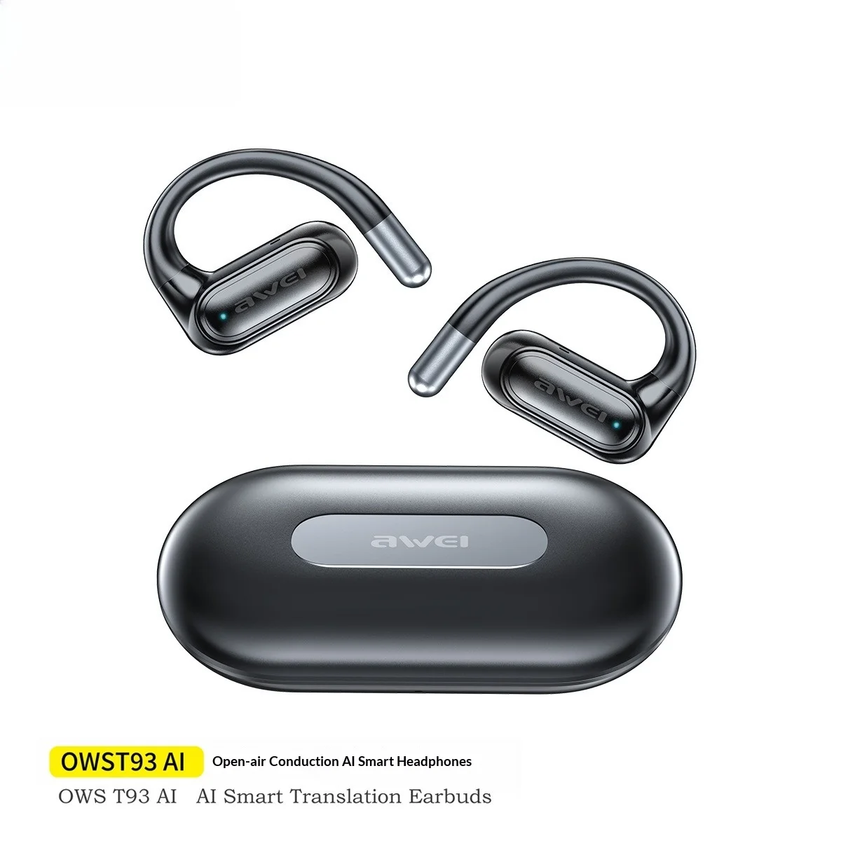 Awei OWS AI Translator Earphones Bluetooth 6.0 Air Conduction IPX6 Waterproof Ear Hook Stereo Music Call 2026 New Sport Running