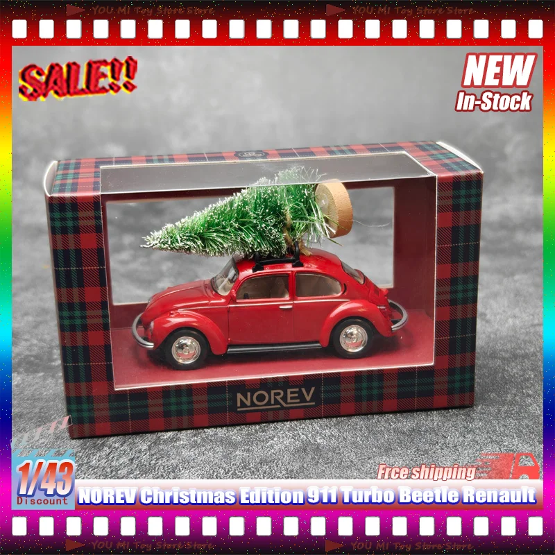 متوفر في المخزون 1:43 Norev إصدار عيد الميلاد 911 Turbo Beetle Renault نموذج مصغر لصب القالب مجموعة هدايا عيد الميلاد للأطفال #1