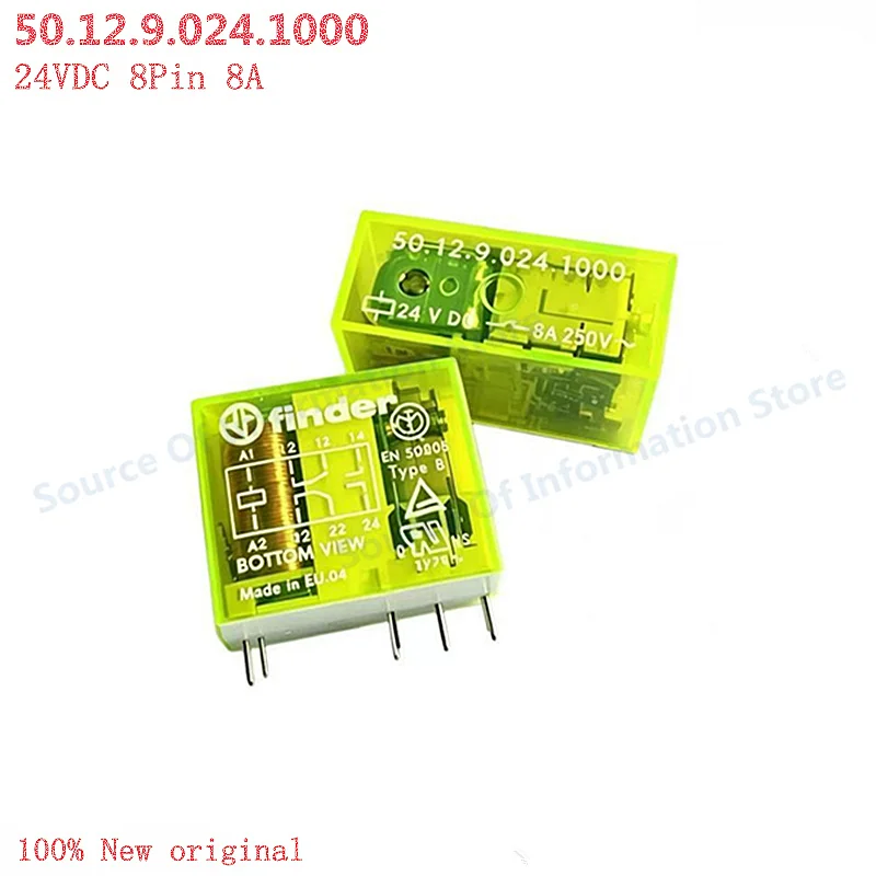 Finder Relay,50.12.9.024.1000,safety relay,force guided relay,DPDT relay,24V DC relay,8A