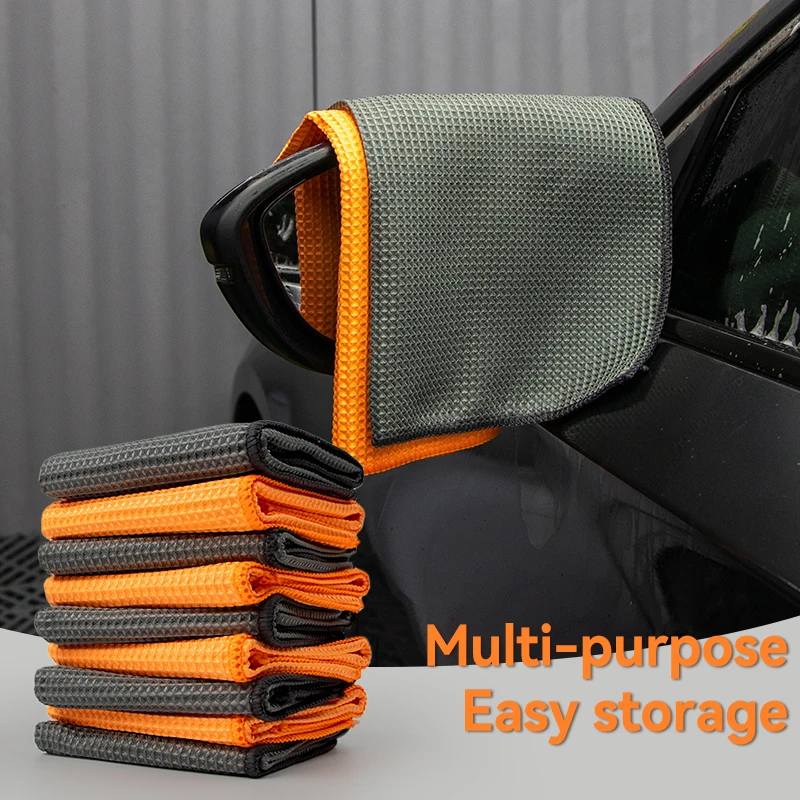 Reusable Waffle Car Cleaning Towel 40*40cm Lint-free Absorbent Auto Detailing Care Microfiber Washing Towel