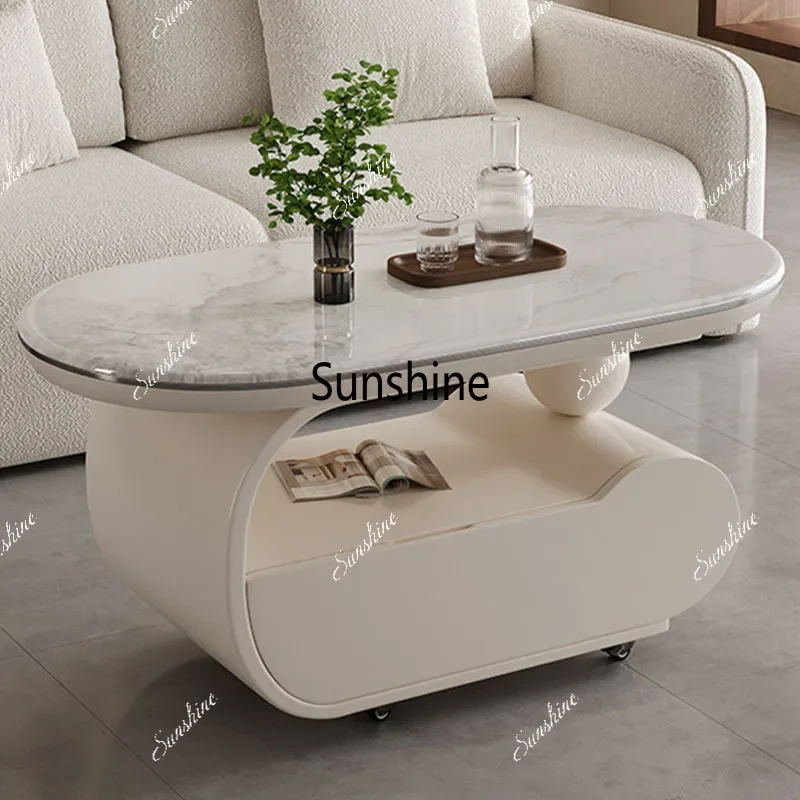 Drawers Standing Coffee Table Universal Space Saving Aesthetic Service Cheap Side Table Minimalist Kaffee Tische Home FurnitureT