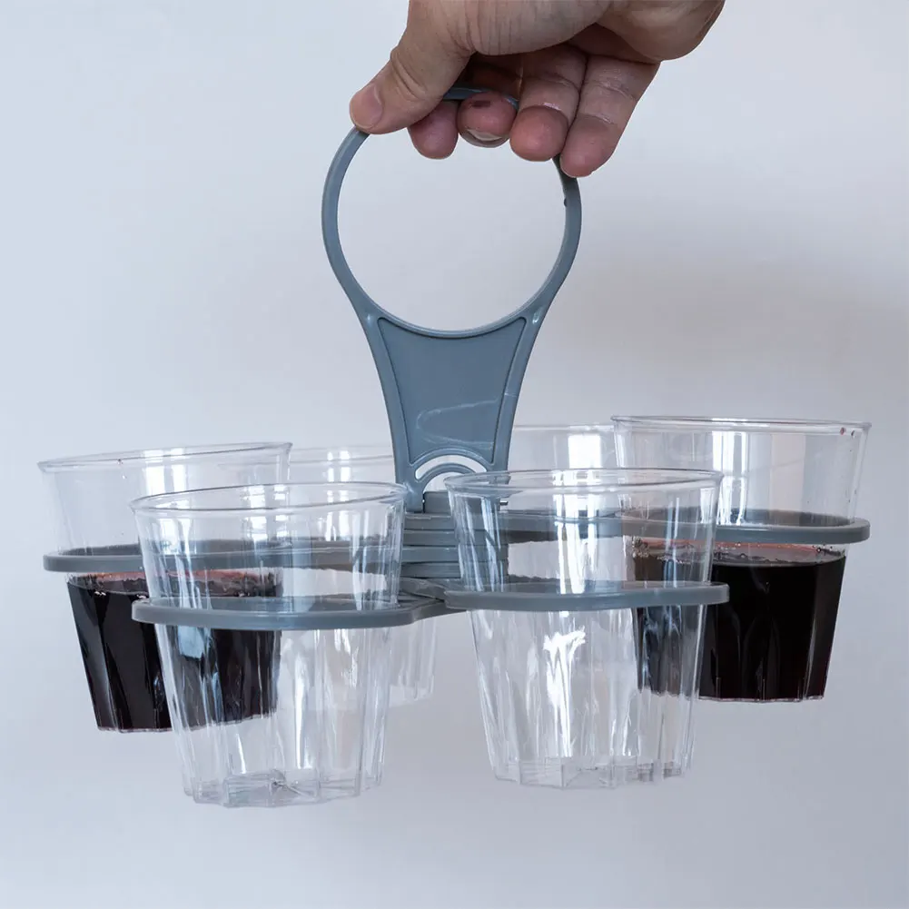Foldable Coffee Carrier 6 in 1 Drink Holder Drink Delivery Fold Away Cup Carrier Reusable Cup Holder for Coffee Pints Beer