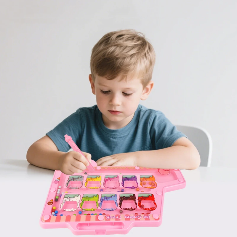 Magnetic Digital Bead Magnetic Maze Toy for Children's Puzzle Practice, Attention and Concentration Training Game for Ages 3-6
