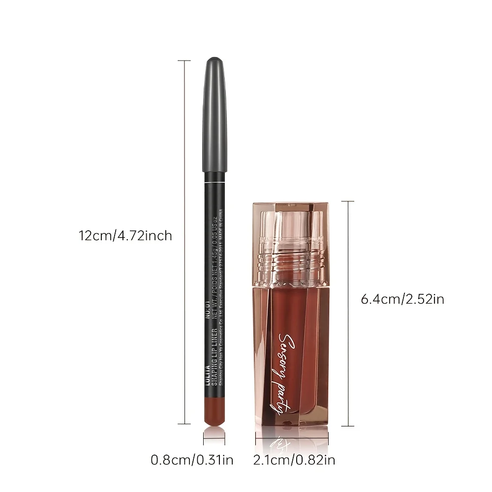 Feuchtigkeitsspendendes Lipgloss- und Lipliner-Set – Definieren Sie Ihre Lippen mit 3D-Präzision, perfekt vielseitig für jeden Make-up-Stil