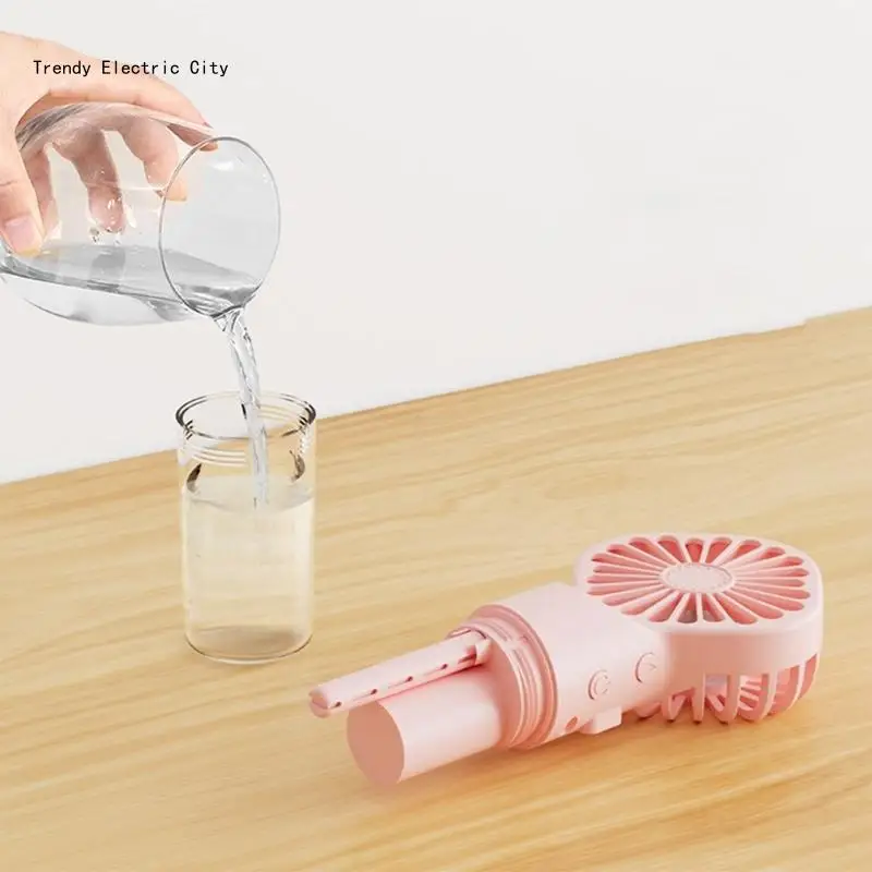 R9CD Handheld Misting Fan Mini Cooling Fan for Makeup Travel Rechargeable Fan Water Misting Fan 4 Speed