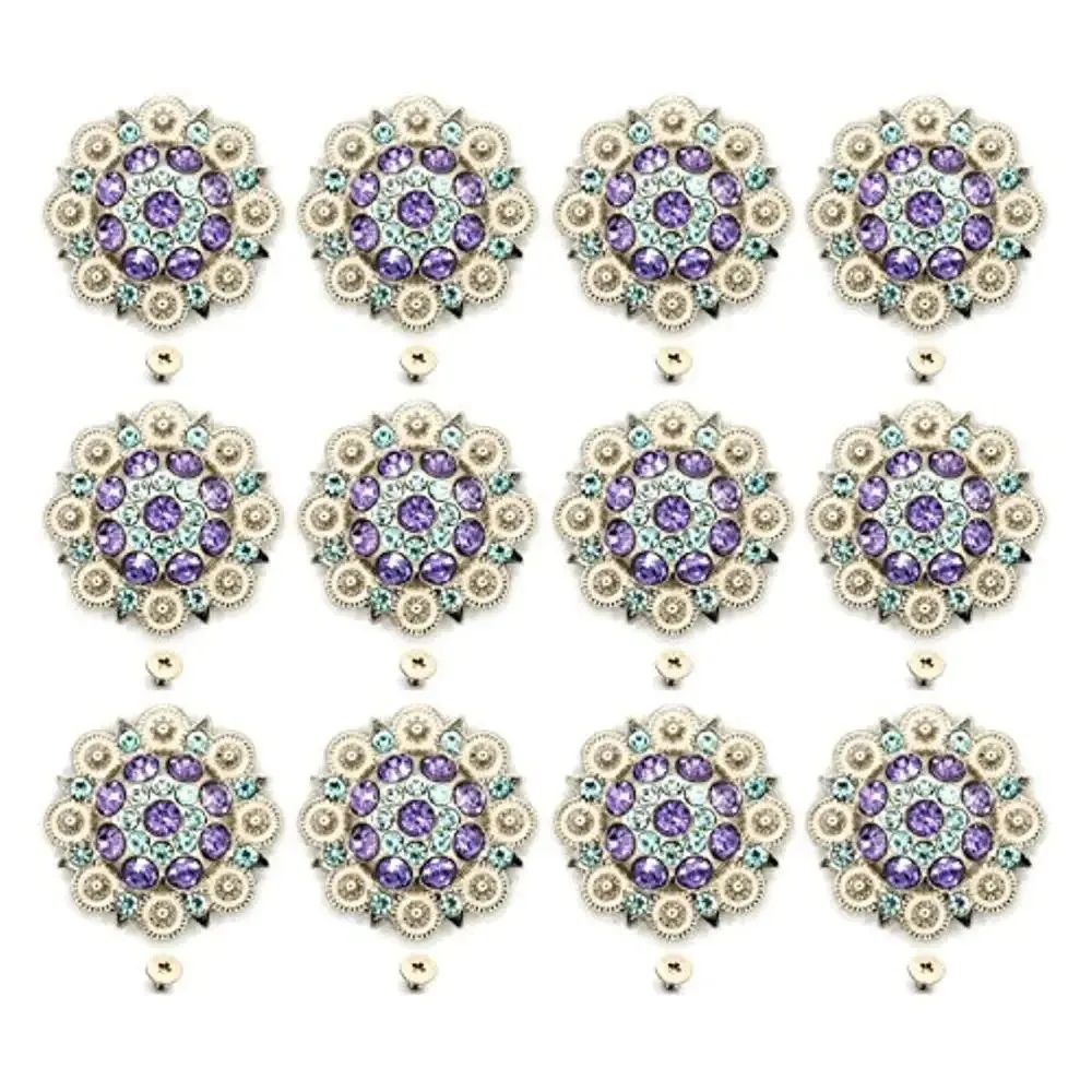 Orange Farbe Durchmesser 3,7 cm Metallblume Conchos weiße Strassdekoration Gürtelzubehör Zubehör