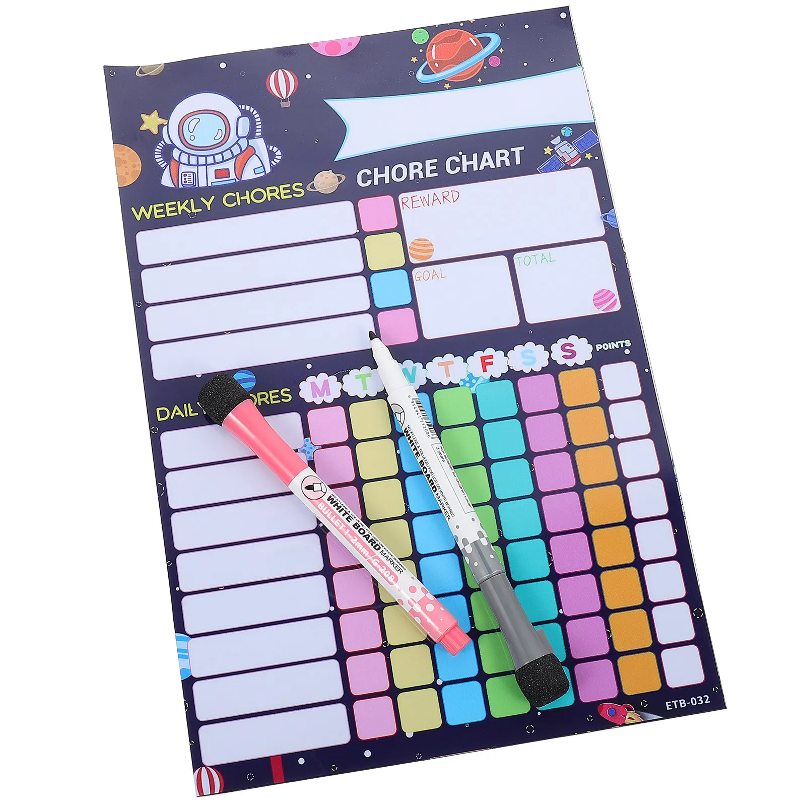 1Set Magnetic Chore Chart Weekly Responsibility Tracker Reusable Reward Chart for Family Behavior Management Hanging