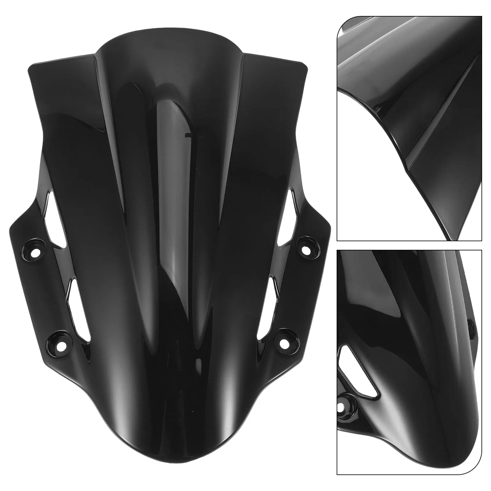 

Universal Black Motorcycle Windshield Windscreen Protector PC Material Front Deflector Glass Shield Anti Wind Rain