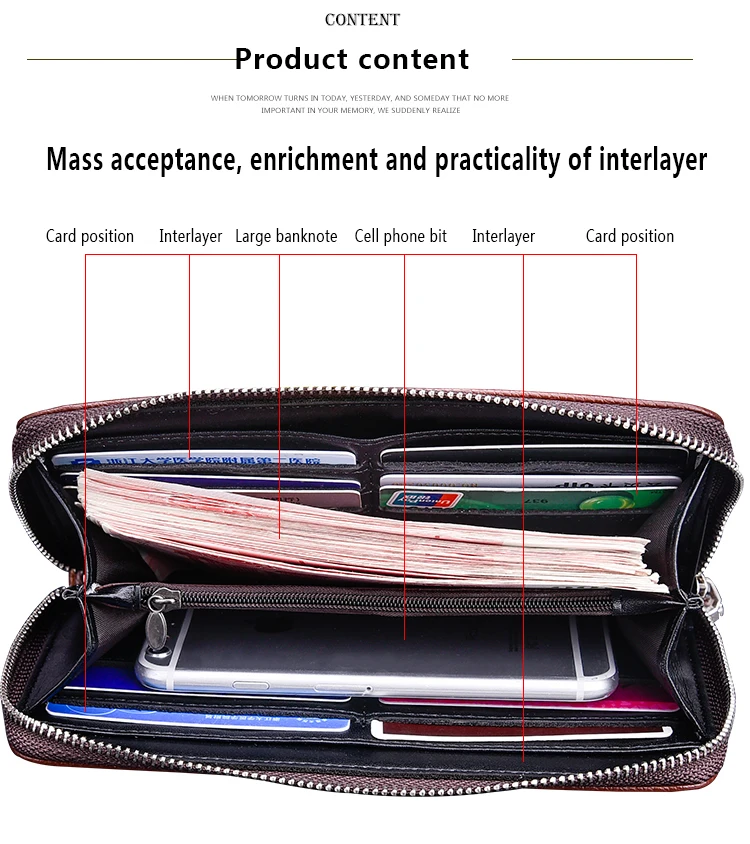 Lange Geldbörse aus Pu-Leder mit Reißverschluss für Herren, Clutch-Tasche, Multi-Card, Herrenhandtasche, Geschenk für Herren, Business-Geldbörse für Herren – Detail 9