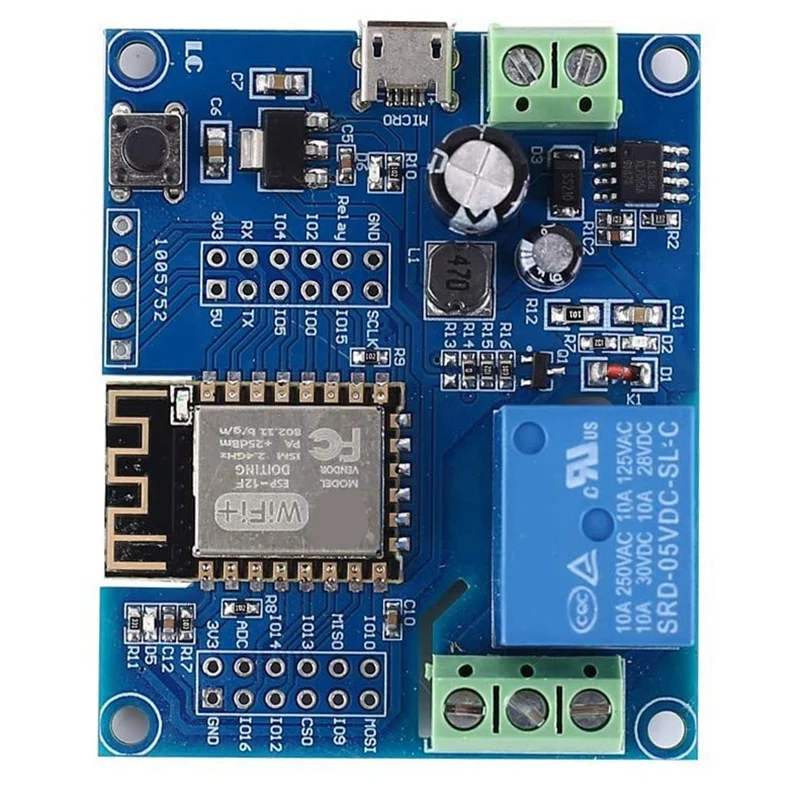 Wifi Relay Controller Module, Dc 5V 8V-80V Esp8266 Draadloze Controller Module ESP-12F Voor Iot Smart