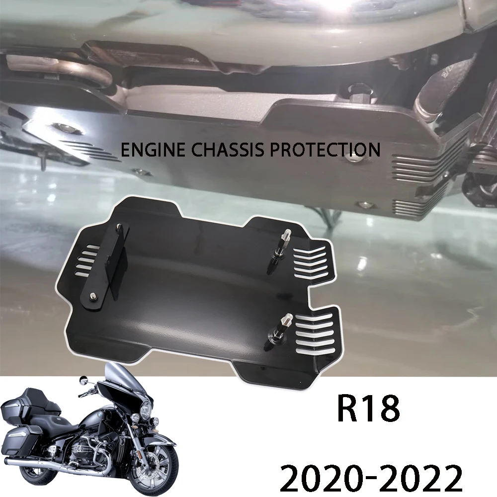 r18 Motorcycle Black Skid Plate Protection Cover Engine Chassis Under Guard Fit For BMW R18 2020 2021 2022