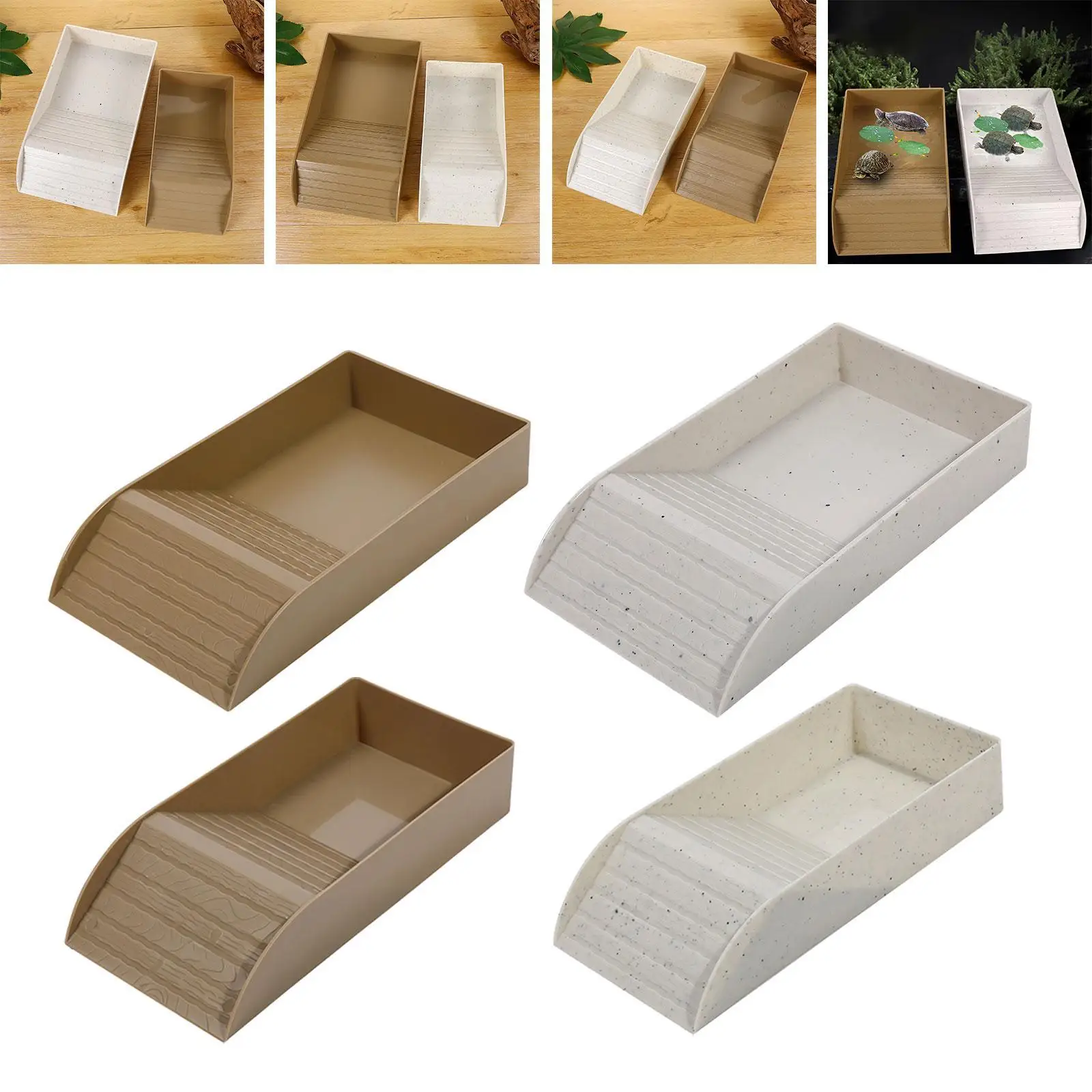 Reptile Water Dish with Slope Reptile Feeding Dish for Turtle Snake Tortoise