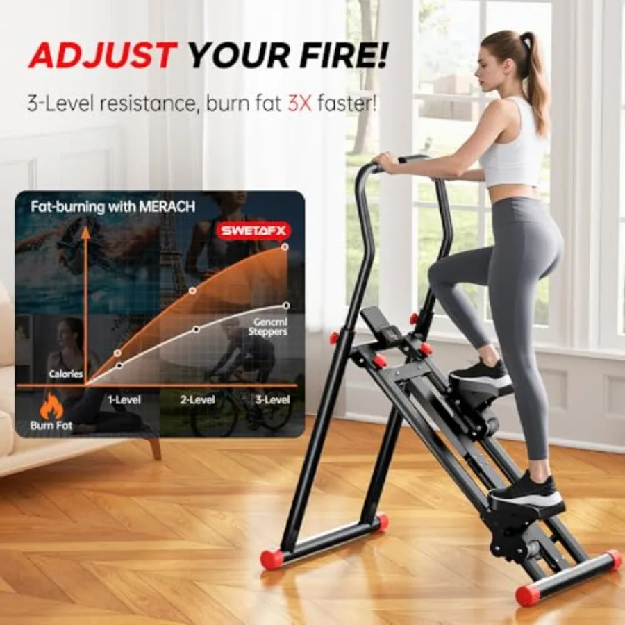 أداة سلالم لتمارين صالة الألعاب الرياضية المنزلية، إصدار جديد من آلة التسلق العمودية لمقاومة تدريب الجسم بالكامل، أداة ضبط ثلاثية السرعات