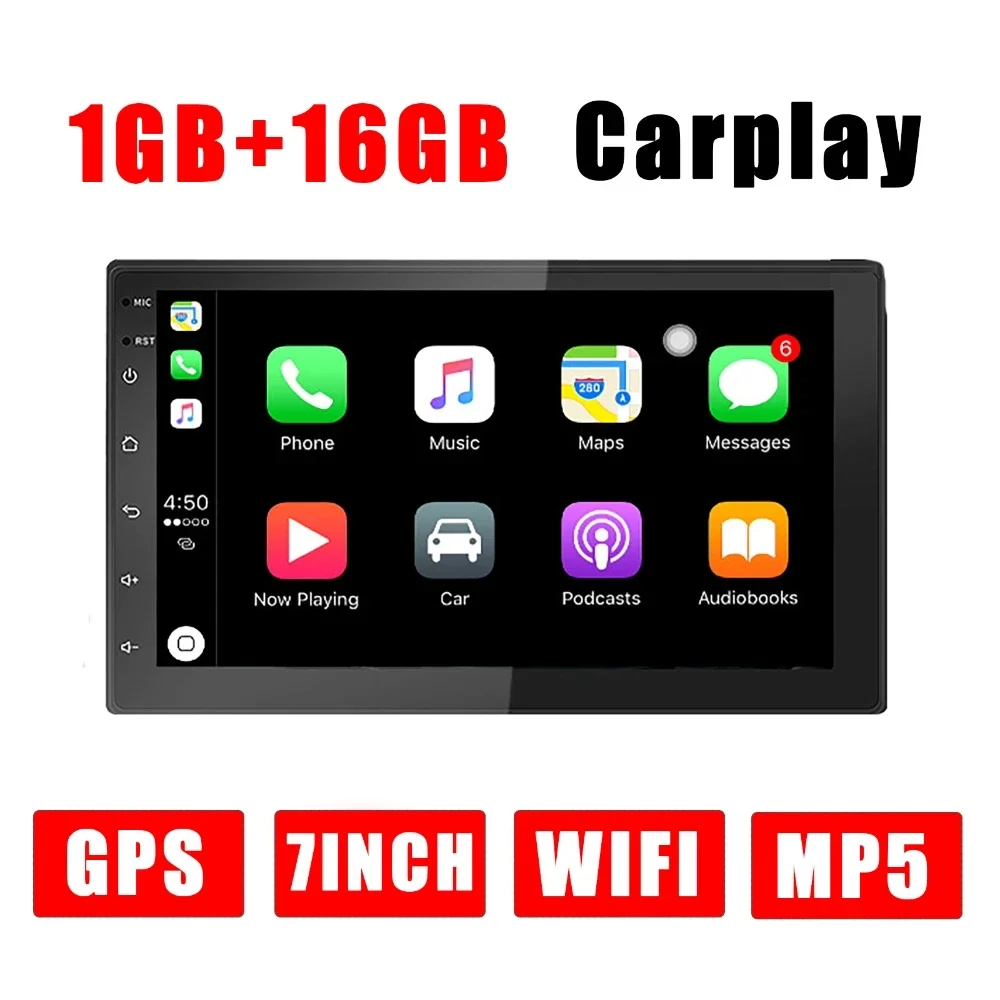 

7 inch Car Radio Universal Android 10.0 System Multimedia CarPlayer Support bluetooth MP5 WIFI GPS Navigation 1GB+16GB Memory