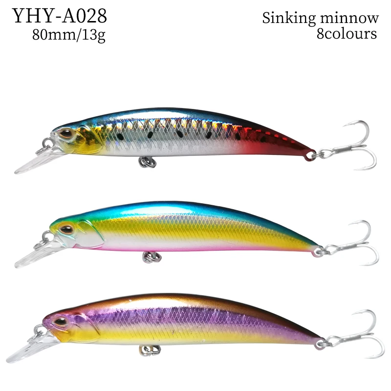 1pc 80mm 13grams Sinking Minnow Fishing Lures Hard Bait