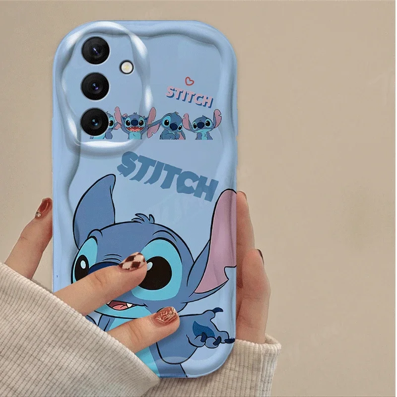 Disney Stitch Wave Phone Case For Samsung Galaxy A54 A34 A24 A14 A13 A53 A33 A73 A23 A52 A52S A32 A22 A12 A51 A71 Silicone Cover