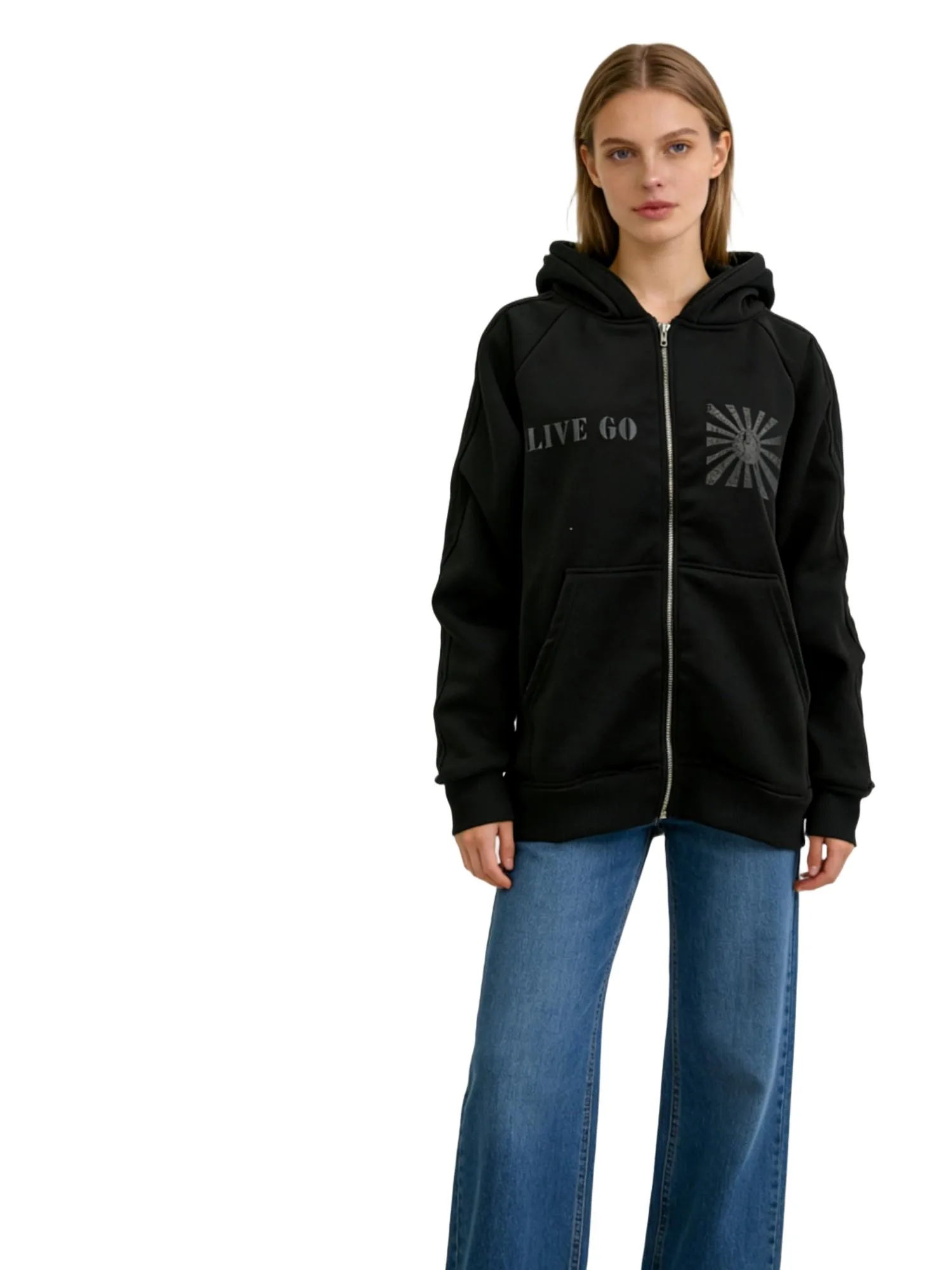 

Зима 2029, новинка, уличная мода, Harajuku, американская ретро, двойная шляпа, свитер на молнии, готическая одежда унисекс Y2k, толстовка с капюшоном Lulu