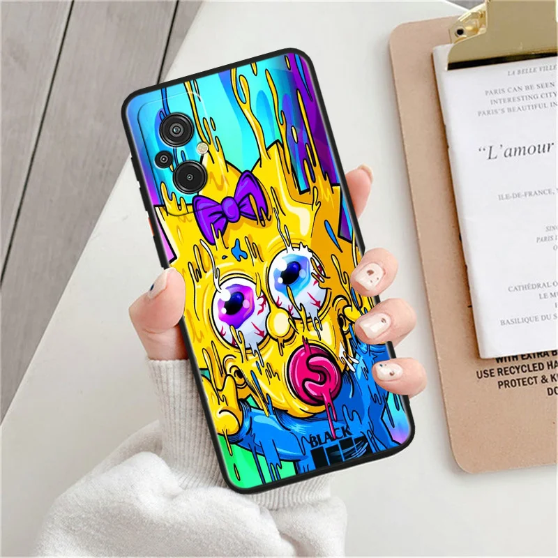 Simpson Family Cute Cartoon Phone Case For Xiaomi Redmi A1 12C 11A 11 10C 10 9T 9AT 9A 10A 9C 9 8A 8A 7A 7 Plus Black Cover