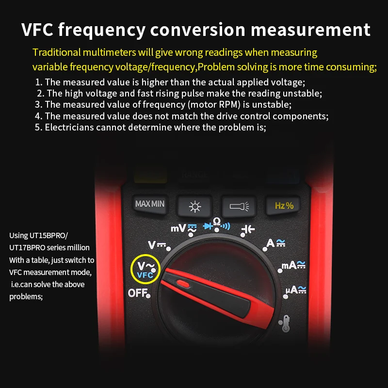 UNI-T Professional Digital Multimeter True RMS UT17B UT15B PRO Voltage Tester Display Digits VFC Capacitor Resistor Meter