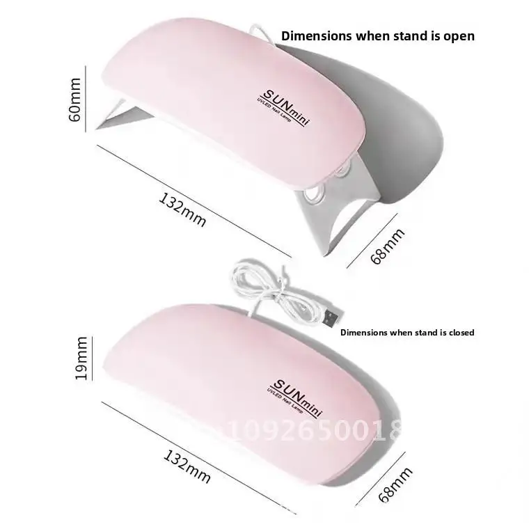 Sunmini มินิเล็บแสงมุกแสงสีขาวสีชมพูเมาส์ชิ้นเดียวพร้อมกล่องสีสําหรับไฟแต่งเล็บประชากรทั่วไป