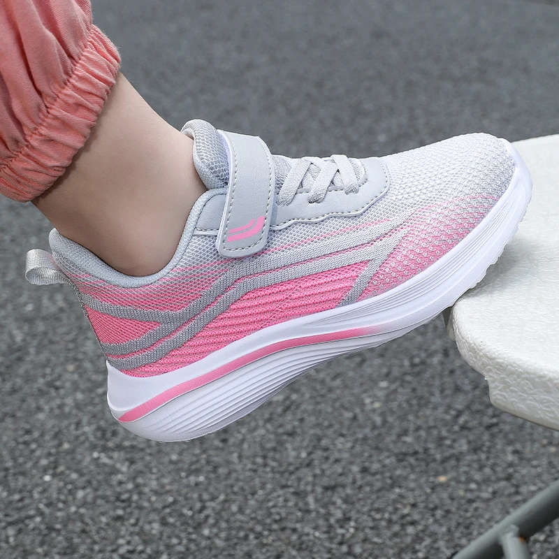 

Детские кроссовки для девочек, легкие дышащие кроссовки на мягкой подошве, уличные нескользящие повседневные теннисные прогулочные туфли для детей