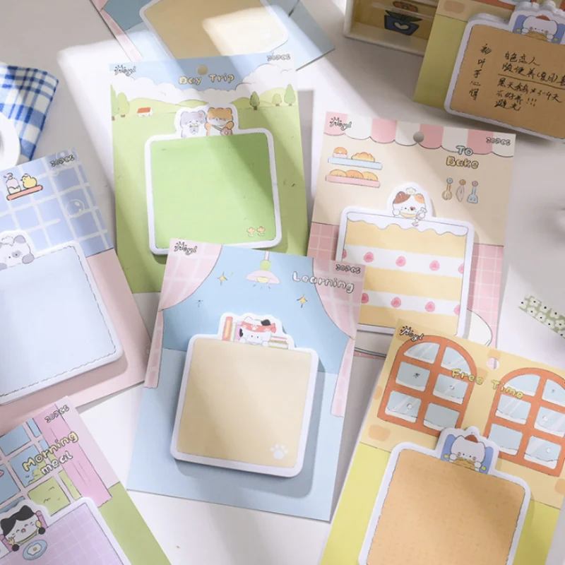36-ピース-ロットかわいい猫メモパッド付箋かわいい-n-回文房具ラベルメモ帳ブックマークポスト学用品