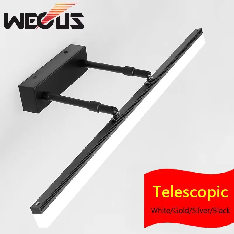 

New golden/chrome led mirror front lamp adjustable head bathroom wall sconce painting lighting bedroom restroom makeup light