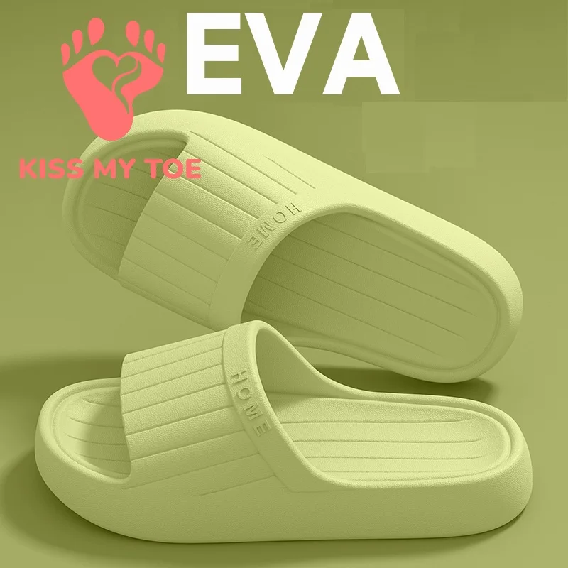 

Thick Bottom Slippers Women Men Couple Concise 2026 Summer Soft EVA Sole Bathroom Sandals Woman Non-Slip Indoor Home Shoes 2509