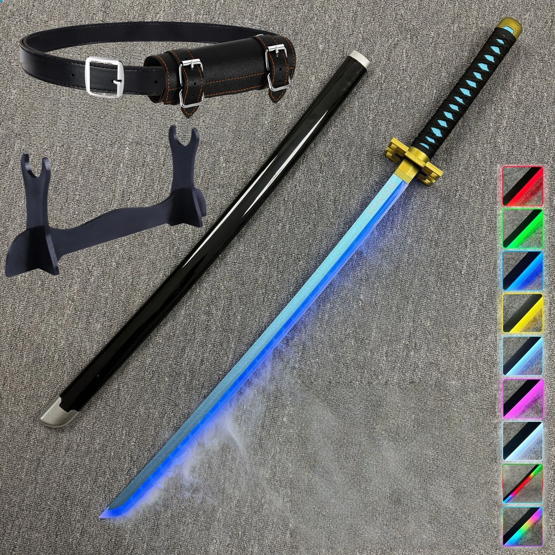 40inch Vapour Rukia Katana Glow Fog Sword Anime Bleach Cosplay Real Size Japanese Katana Original Samurai Led Lightsabre Gift image 3