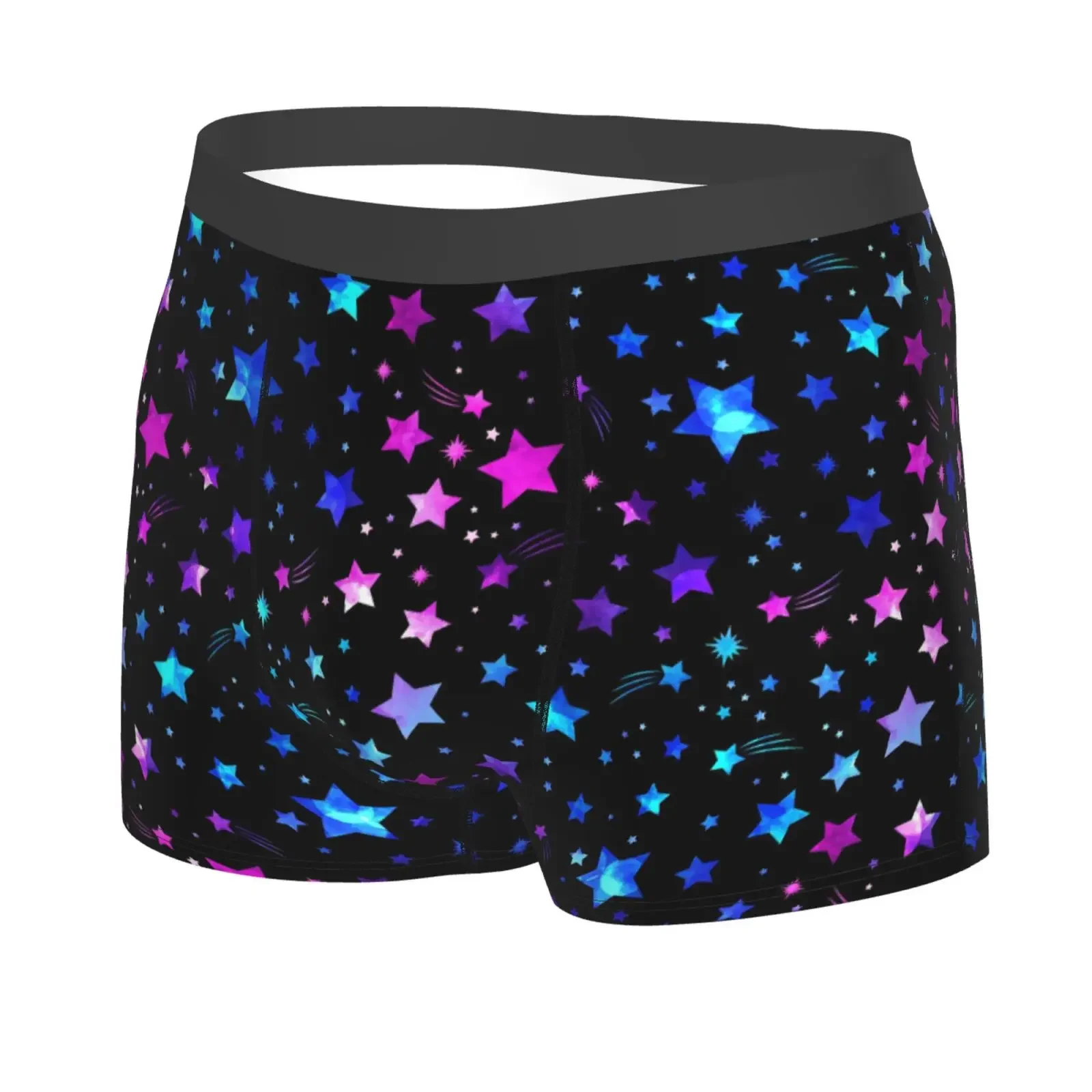 Space Galaxy Constellation Zodiac Star Print Underwear Men Stretch Boxer Briefs Shorts Panties Soft Sexy Underpants For Male