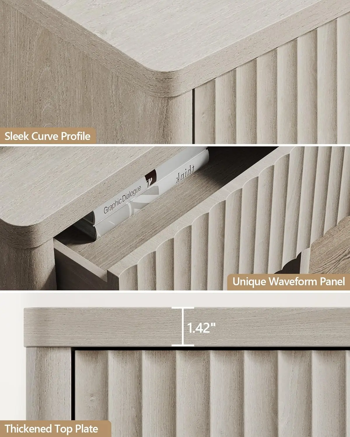 Table de oral et Moderne en Bois avec Rangement de MELStorage, Grande Table d'Appoint, Large, Milieu du Siècle
