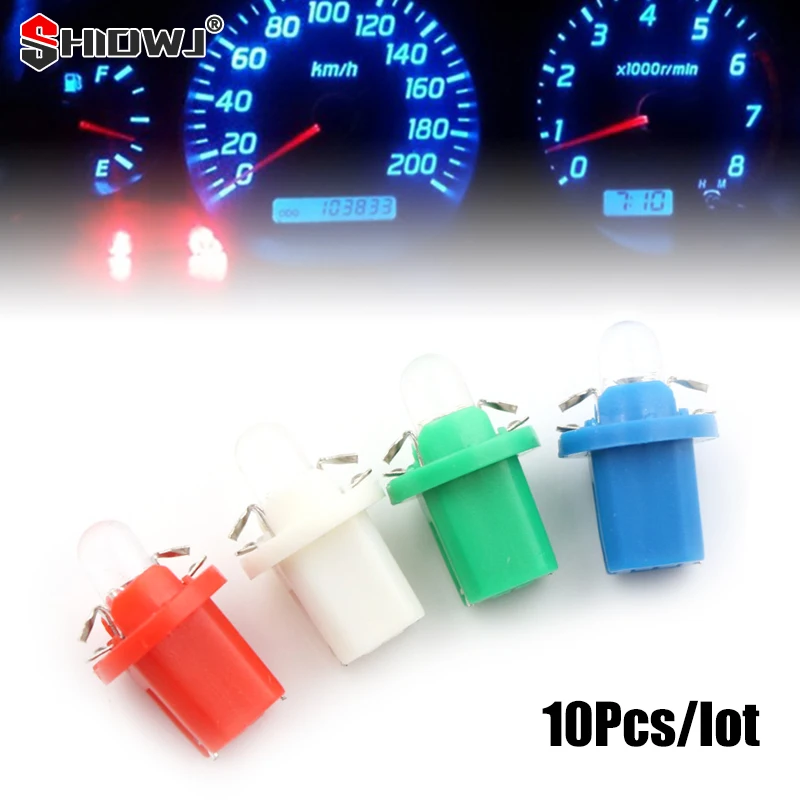 10Pcs DC 12V T5 B8.5D B8.5 SMD LED Car Light Automobiles Light-emitting Diode Instrument Dashboard Light Bulbs