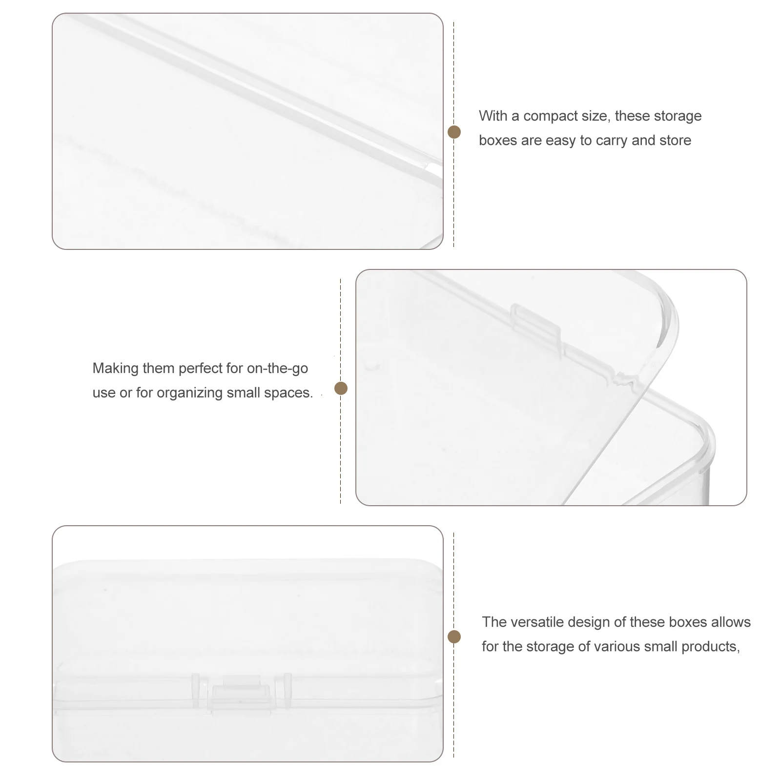 

10Pcs Clear Storage Boxes Small Parts Storage Mini Containers Compact Organizer Portable for Jewelry Craft Screws Bolts