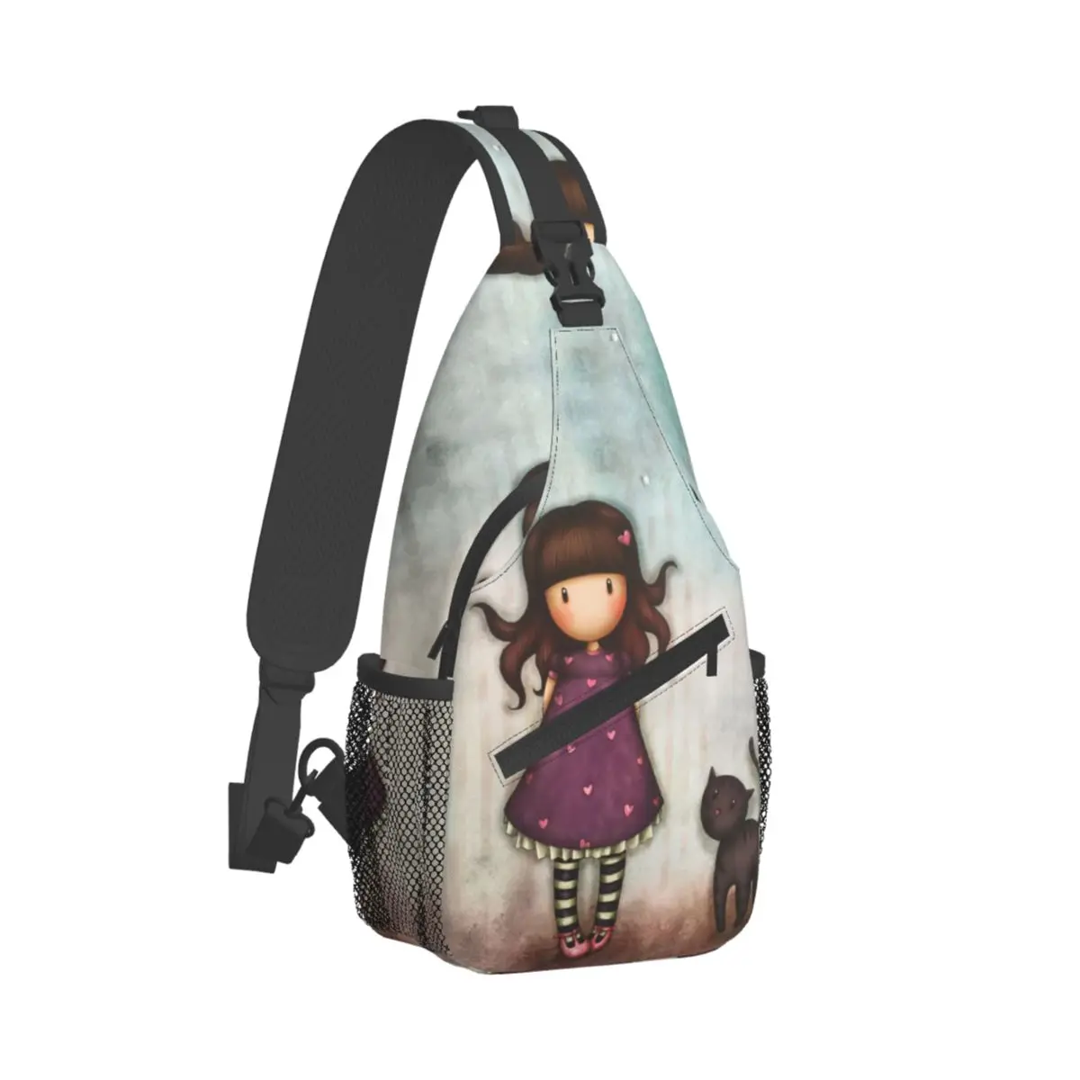 

Santoro Gorjuss Doll Sling Bags Chest Crossbody Shoulder Sling Backpack Outdoor Sports Daypacks Art Cute Cartoon School Bags