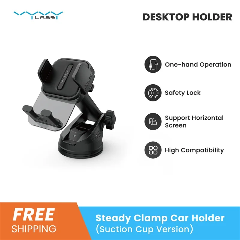 VyVylabs Car Phone Holder Bracket Clamp Universal Mobile Mount For 4.7-6.7 inch Phone Car Dashboard Center Console Holder